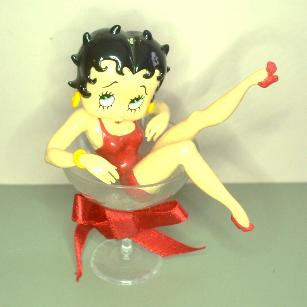 Set Of 4 Betty Boop Figures/Ornaments Shopping Bag High Heels Martini Glass - Picture 11 of 14